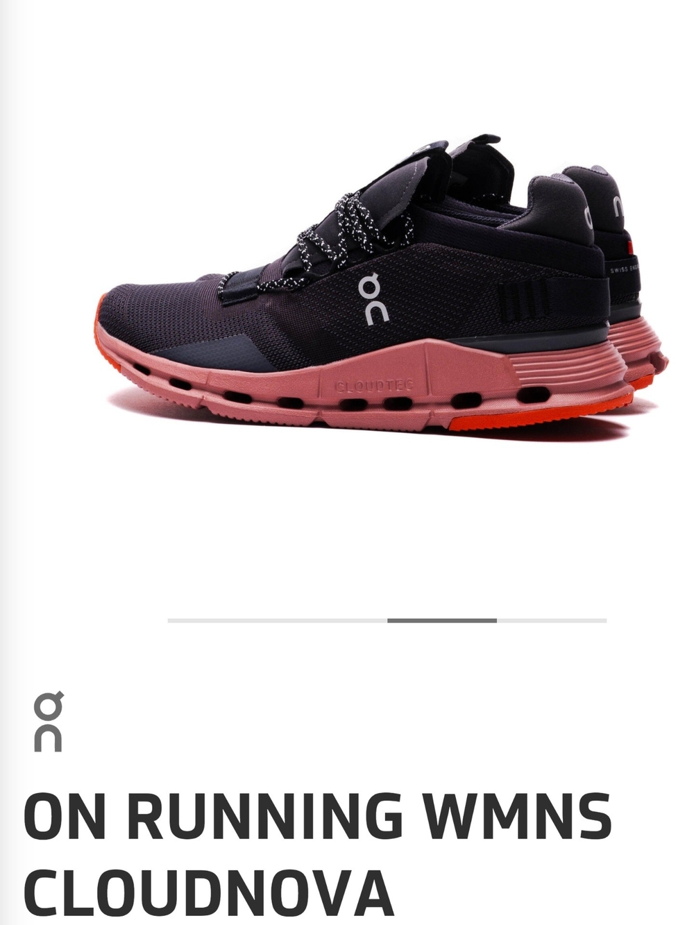 On Running Cloudnova Unisex Running Shoes - Black with Rose Midsole